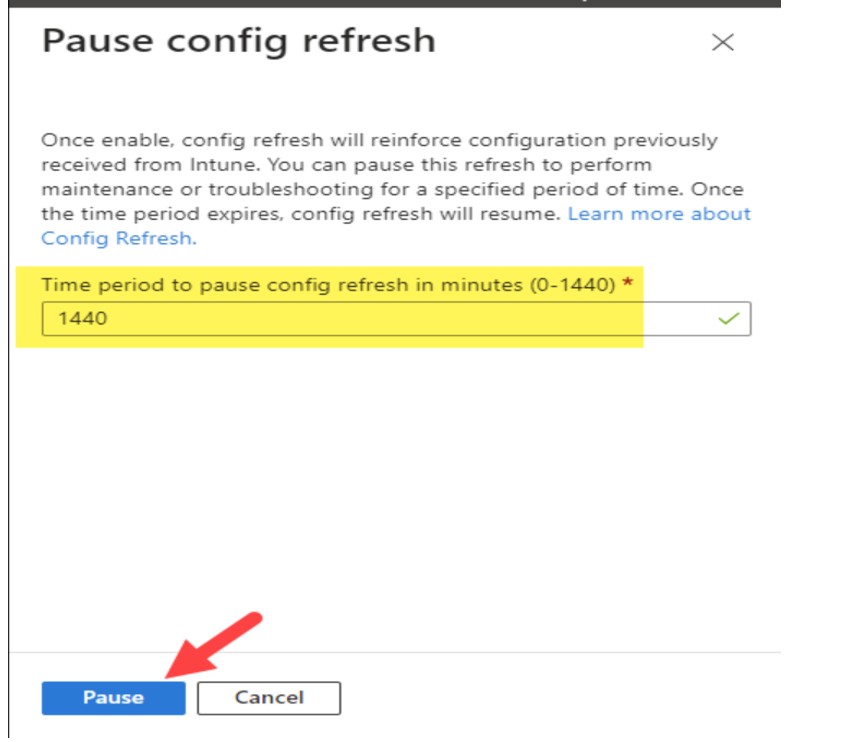 Pause Config Refresh